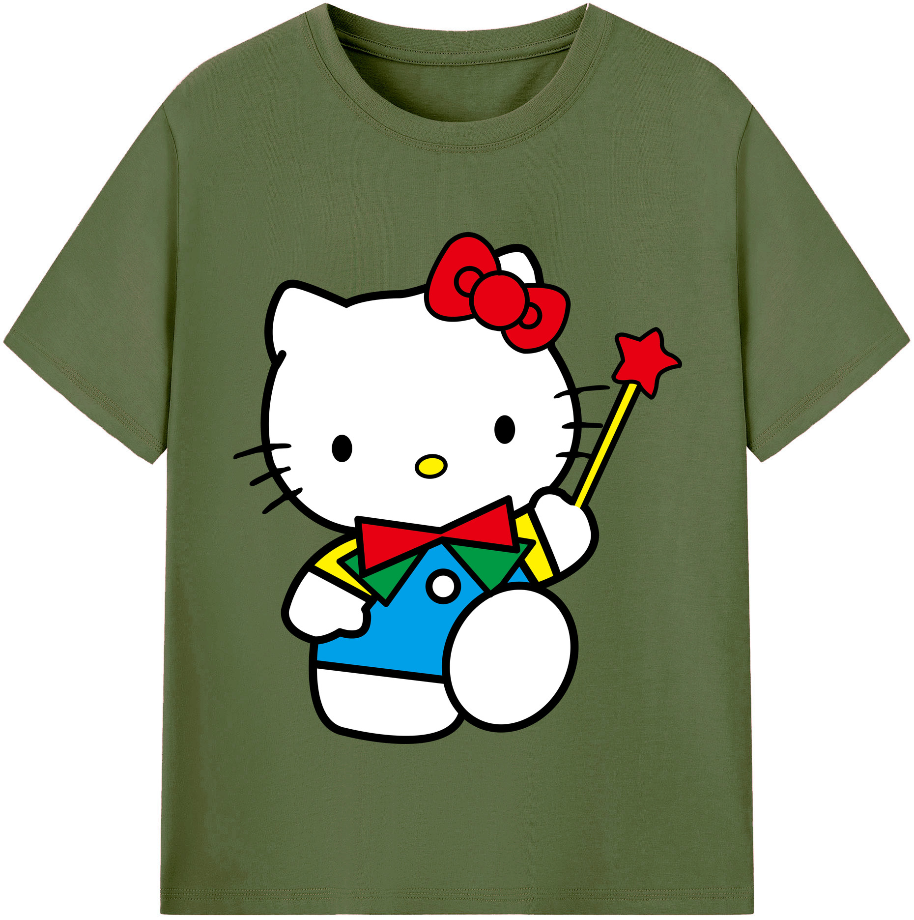 （画像用） Hello Kitty ハローキティ 綿100％半袖Tシャツ（フロントプリント）